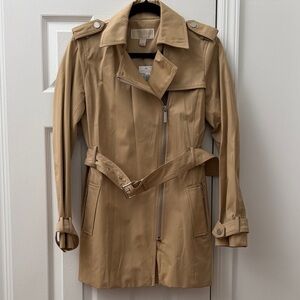 Michael Kors Camel Double-Breasted Trench Coat